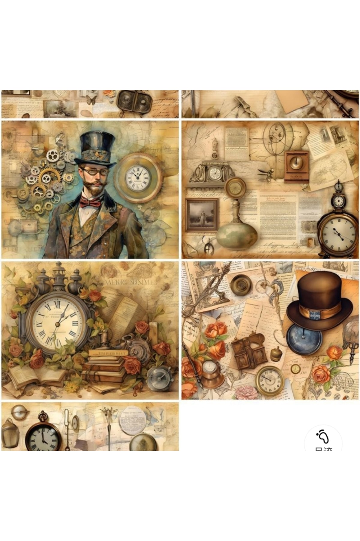 E6-15 sayfa vintage scrapbook paper 57
