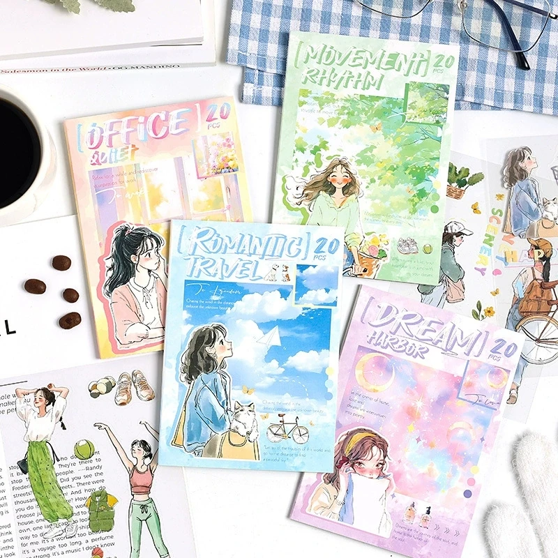 U4-20 sayfa kızler PET Sticker kitabı 