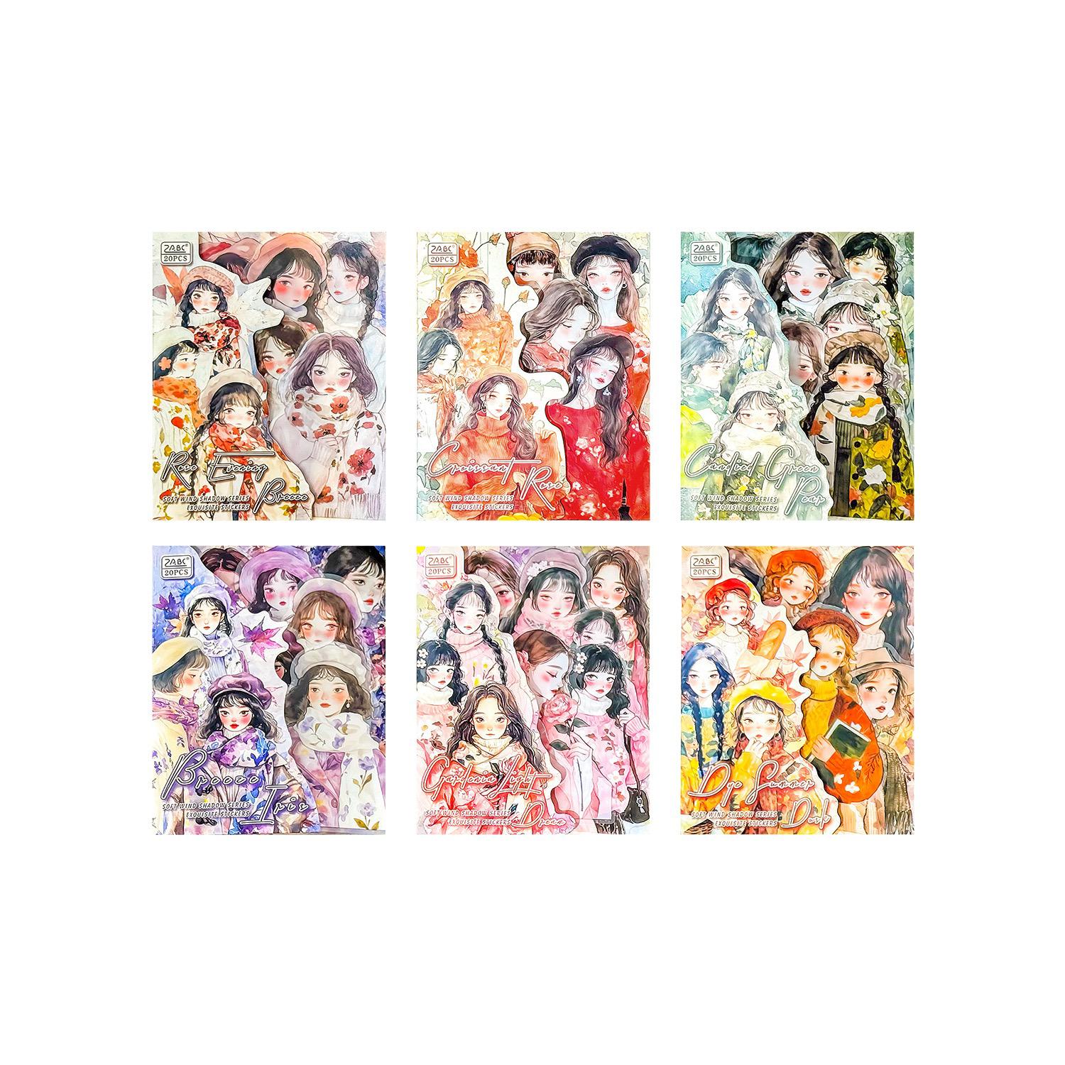 B27-66x80mm 20 adet pembe temalı kızlar pet sticker