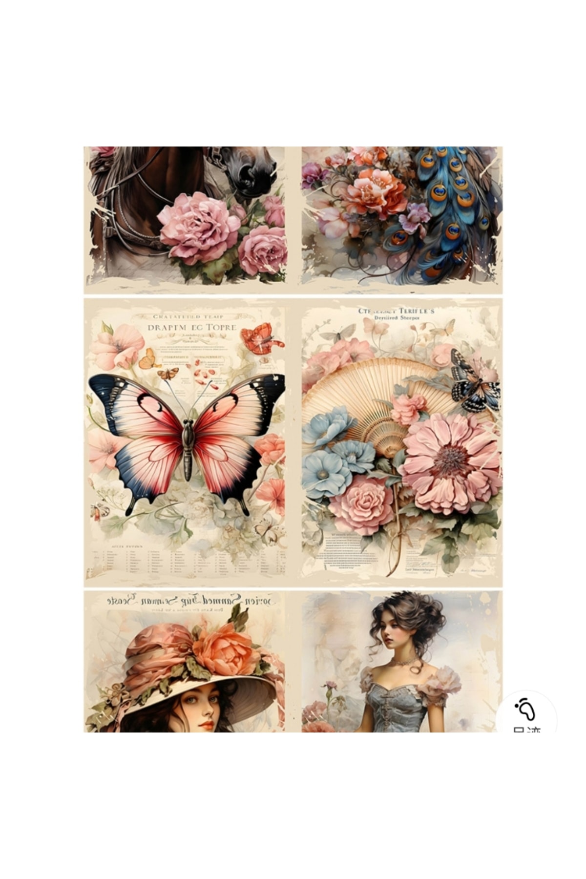 E6-10 sayfa cicek zamanı scrapbook paper 54