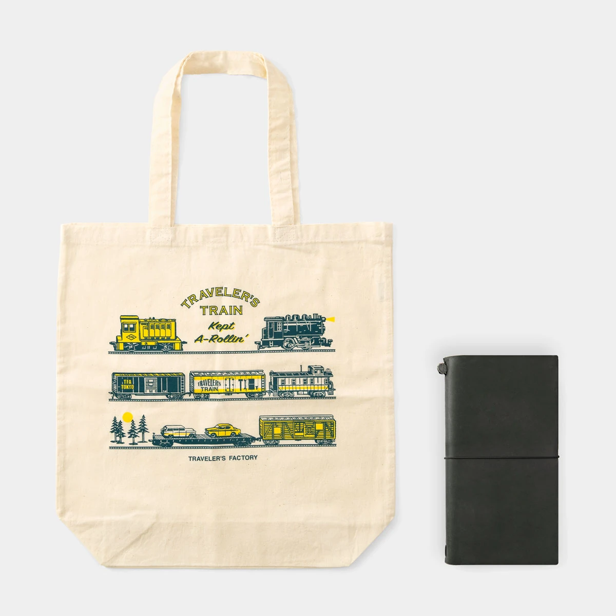 Y08-Traveler's Company TF Tote Çanta Seyahat Treni Deseni