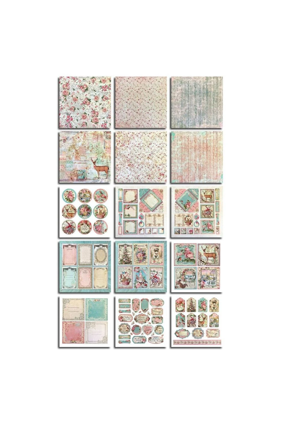 E5-15 sayfa yıl başı temalı scrapbook kâğıt 16