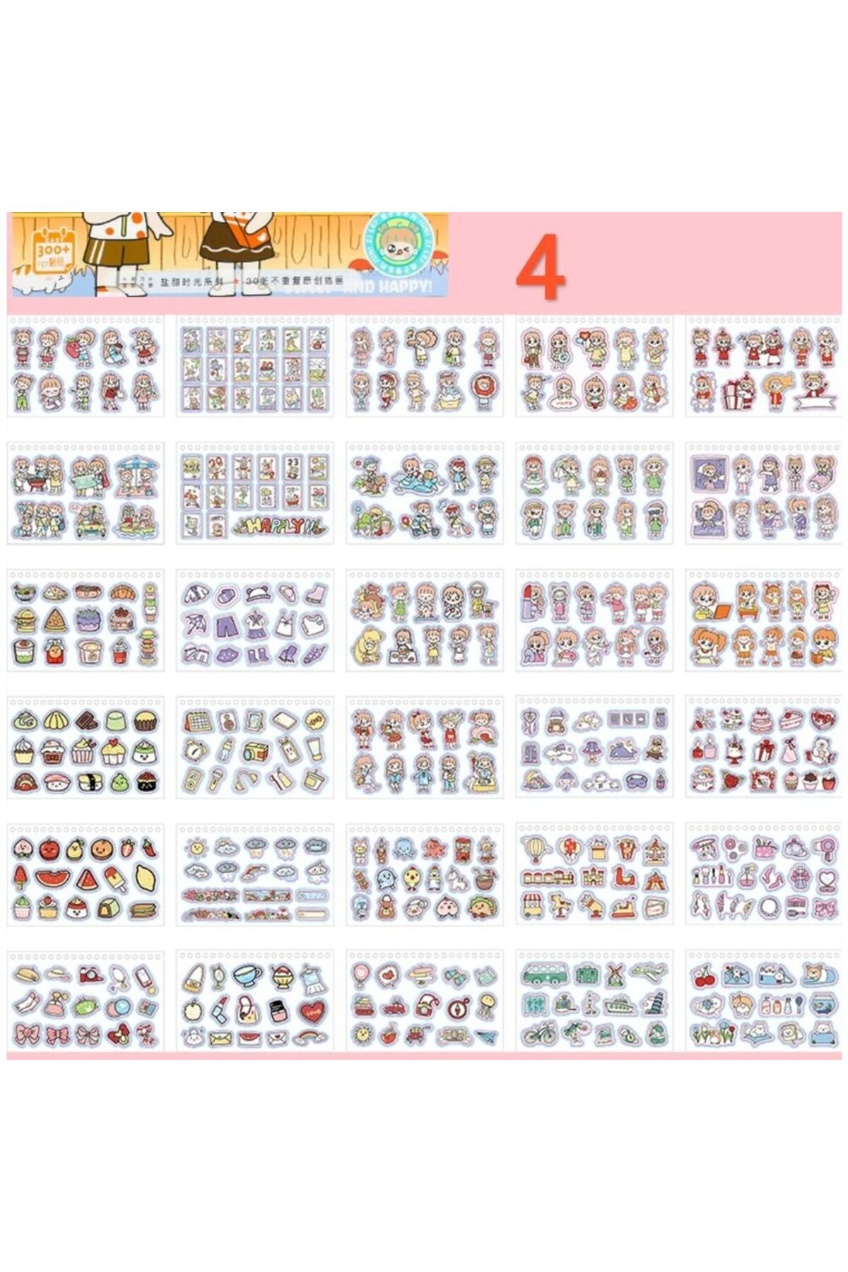 30 sayfa kawaii PET sticker kitabi 4