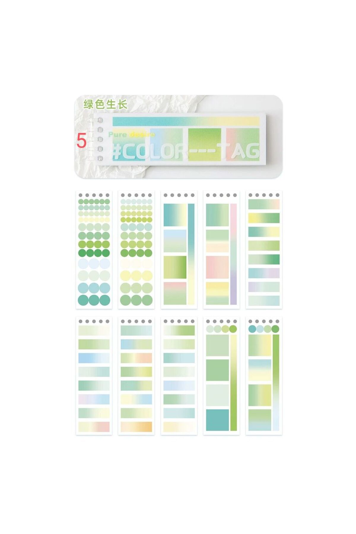 W2-20 sayfa tag washi sticker kitabi - Numara : 6