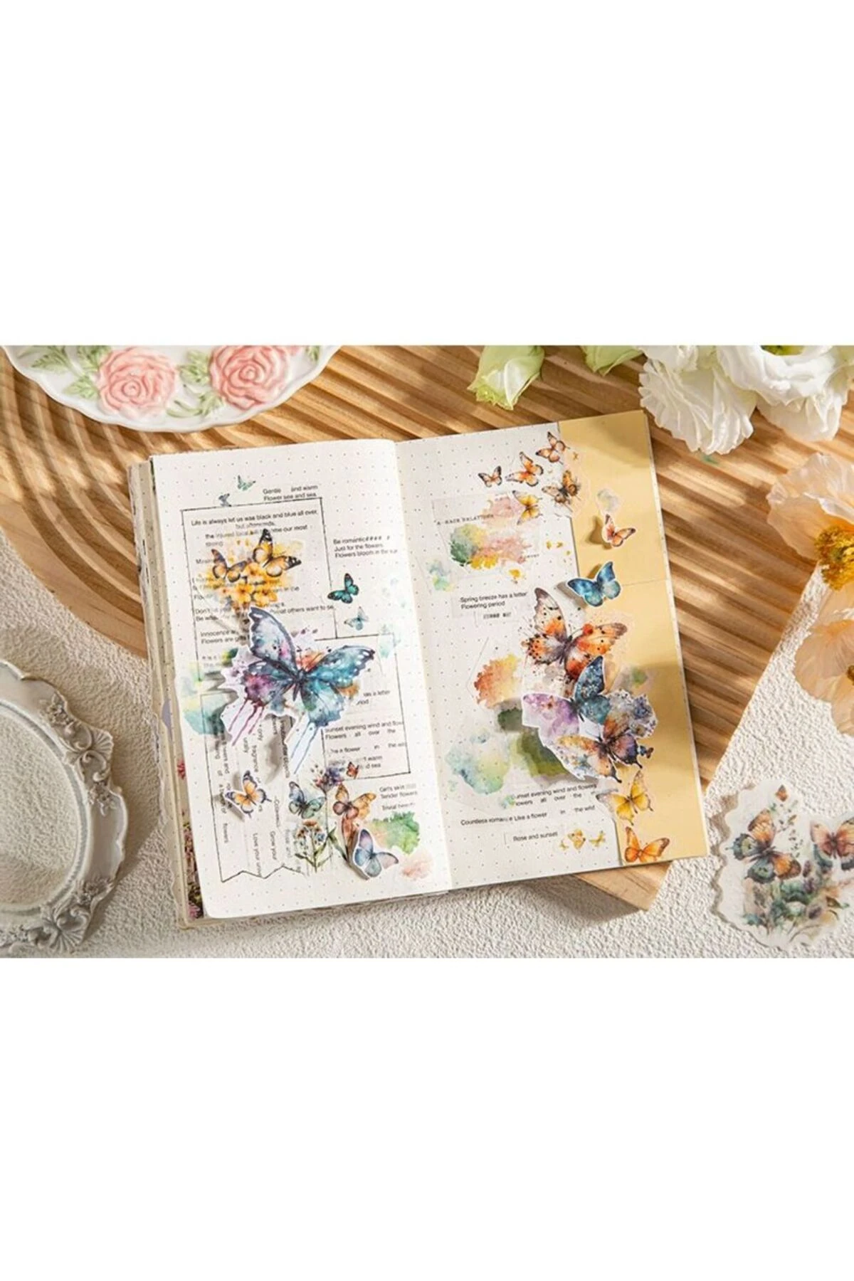 O12-20 adet kelebek washi sticker - Numara : 2