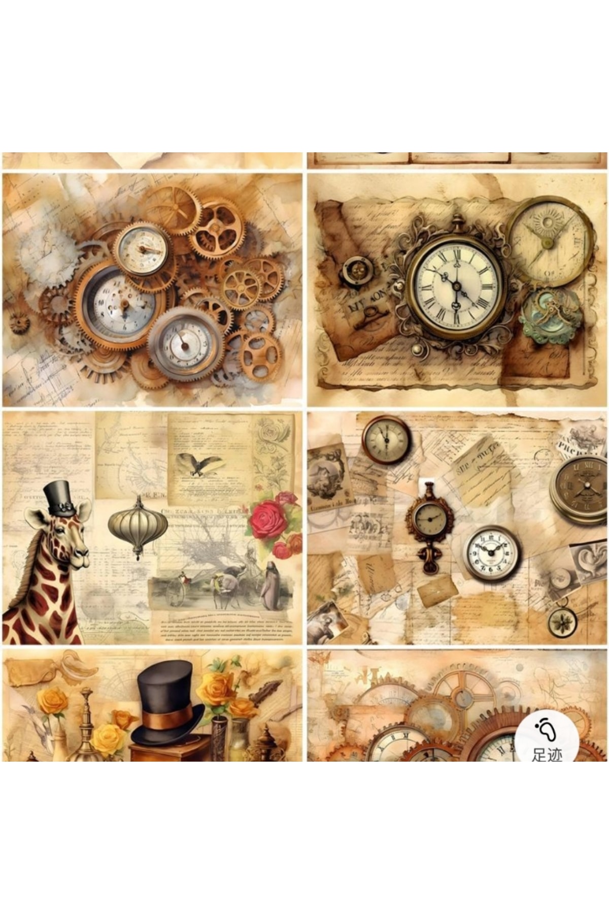 E6-15 sayfa vintage scrapbook paper 57