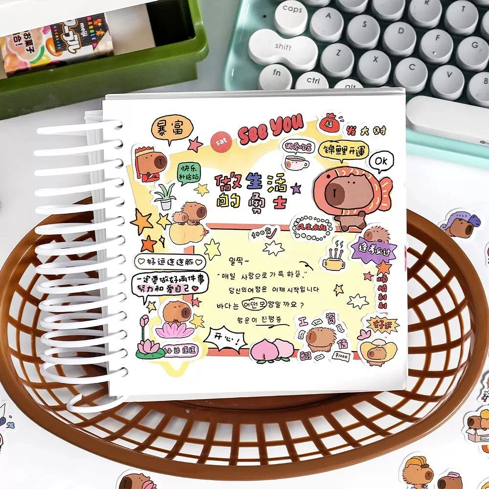 W5-100 adet mini kawaii hayvan sticker