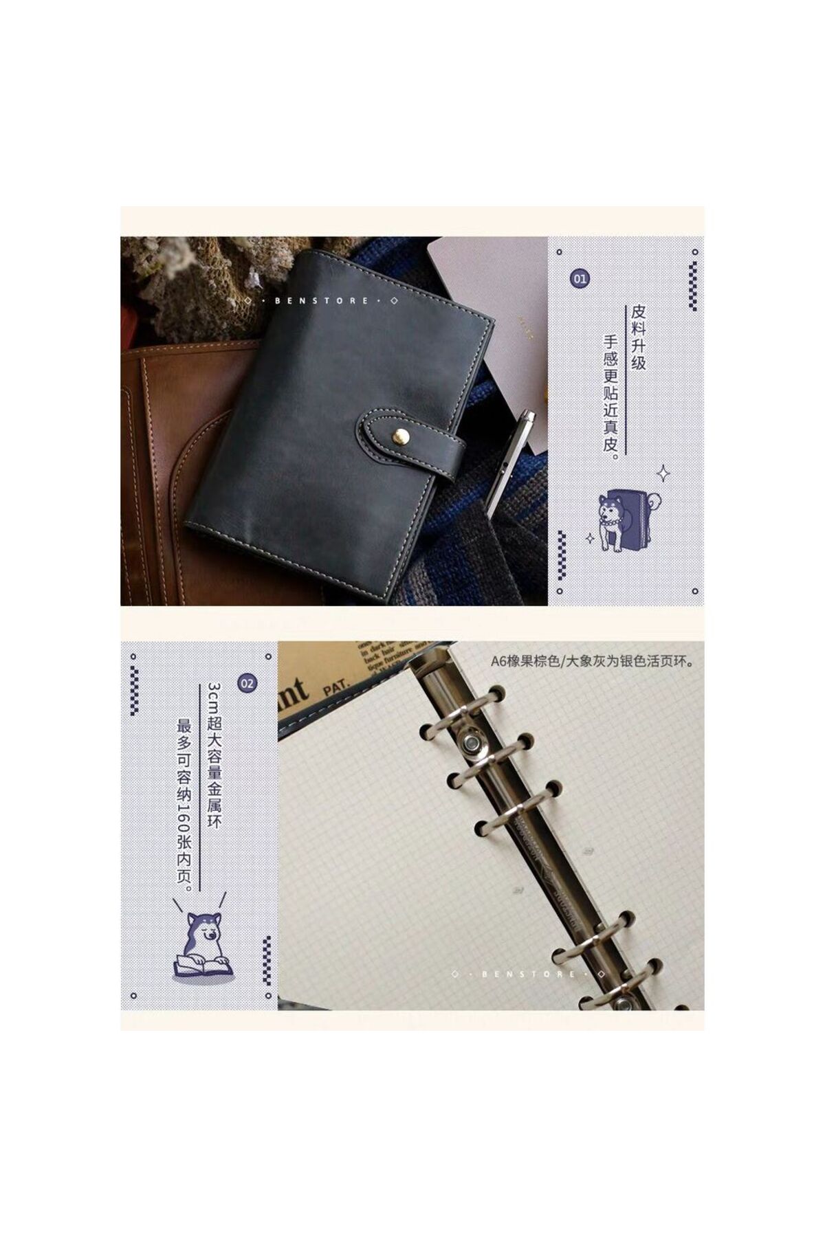Y03-A5 binder defter gri