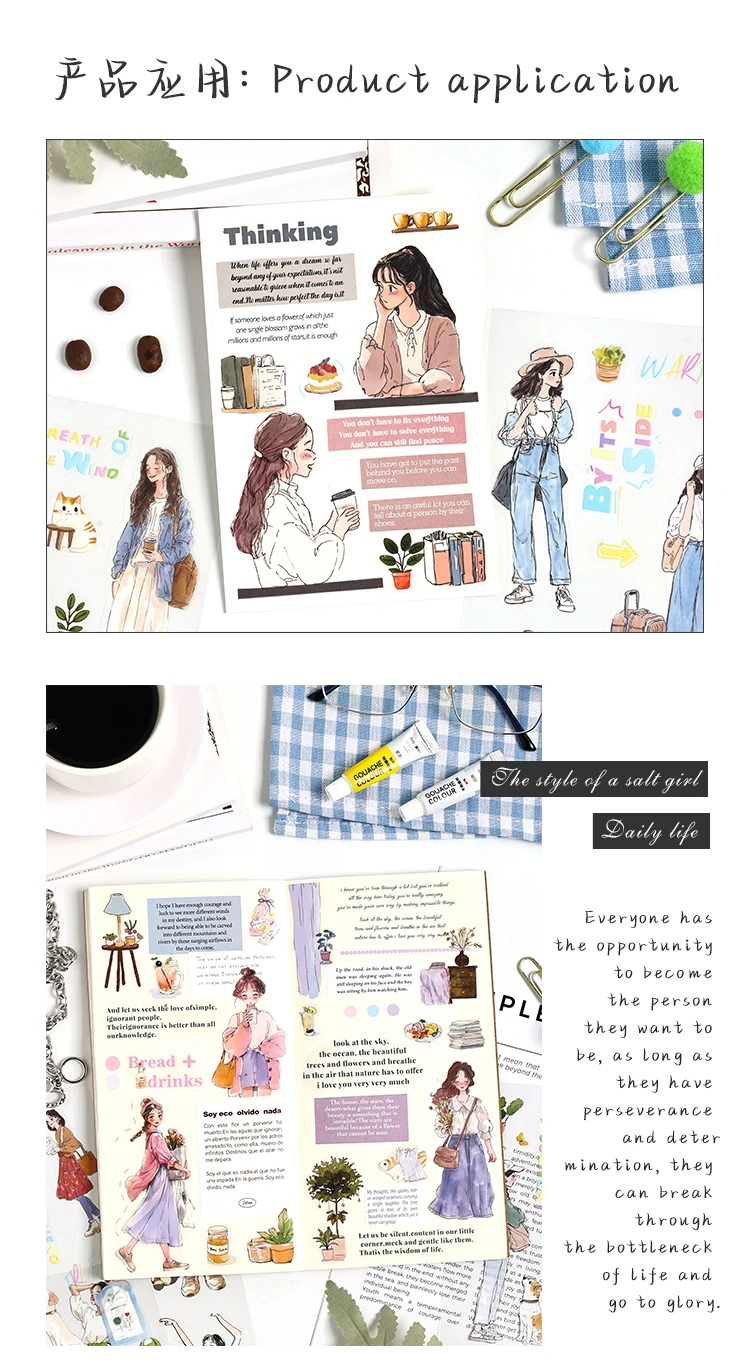 U4-20 sayfa kızler PET Sticker kitabı 