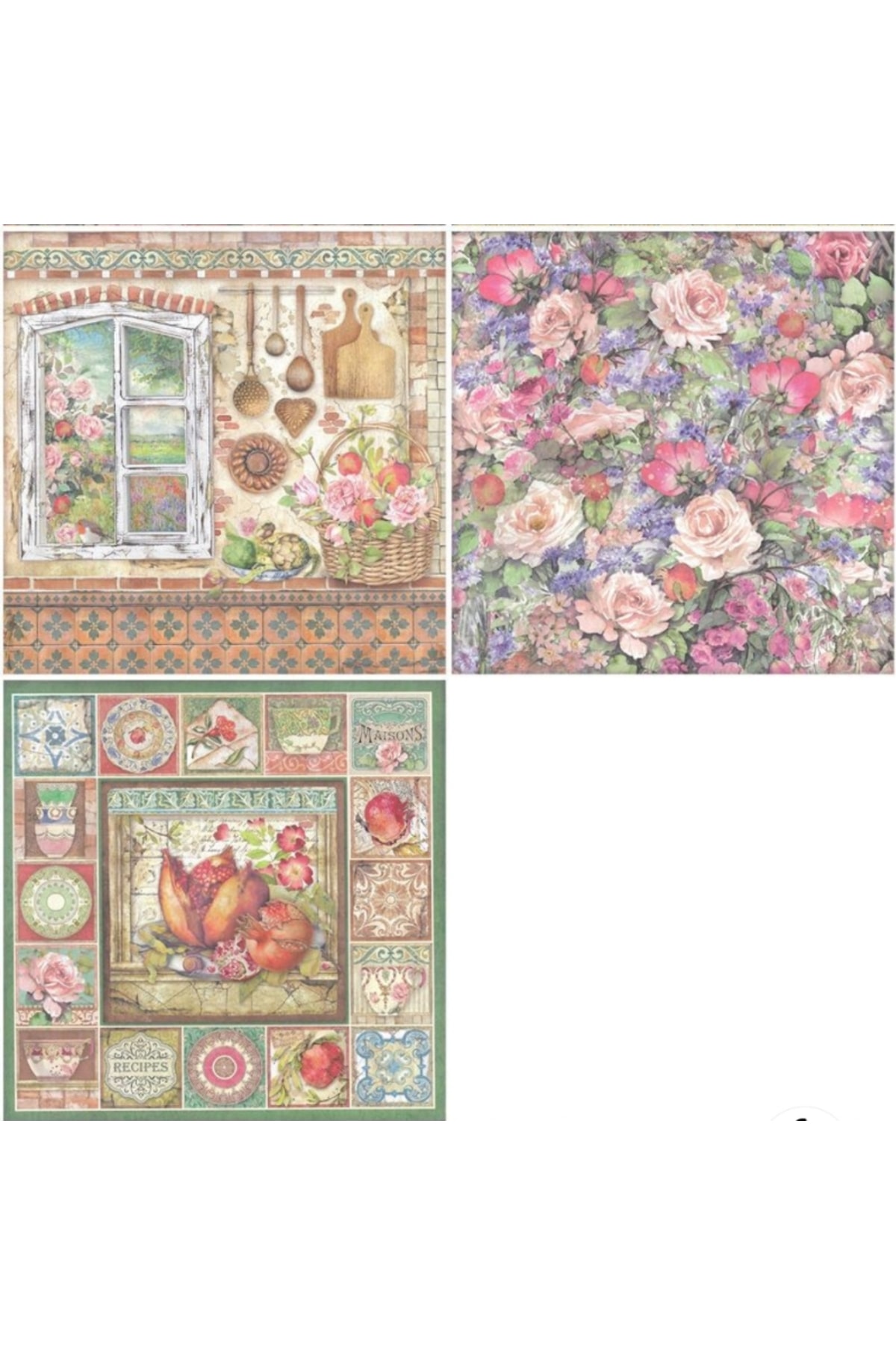 E6-15 sayfa çiçekli scrapbook kâğıt 44