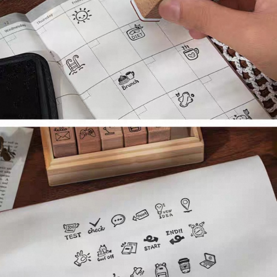 18 adet mini stamp seti