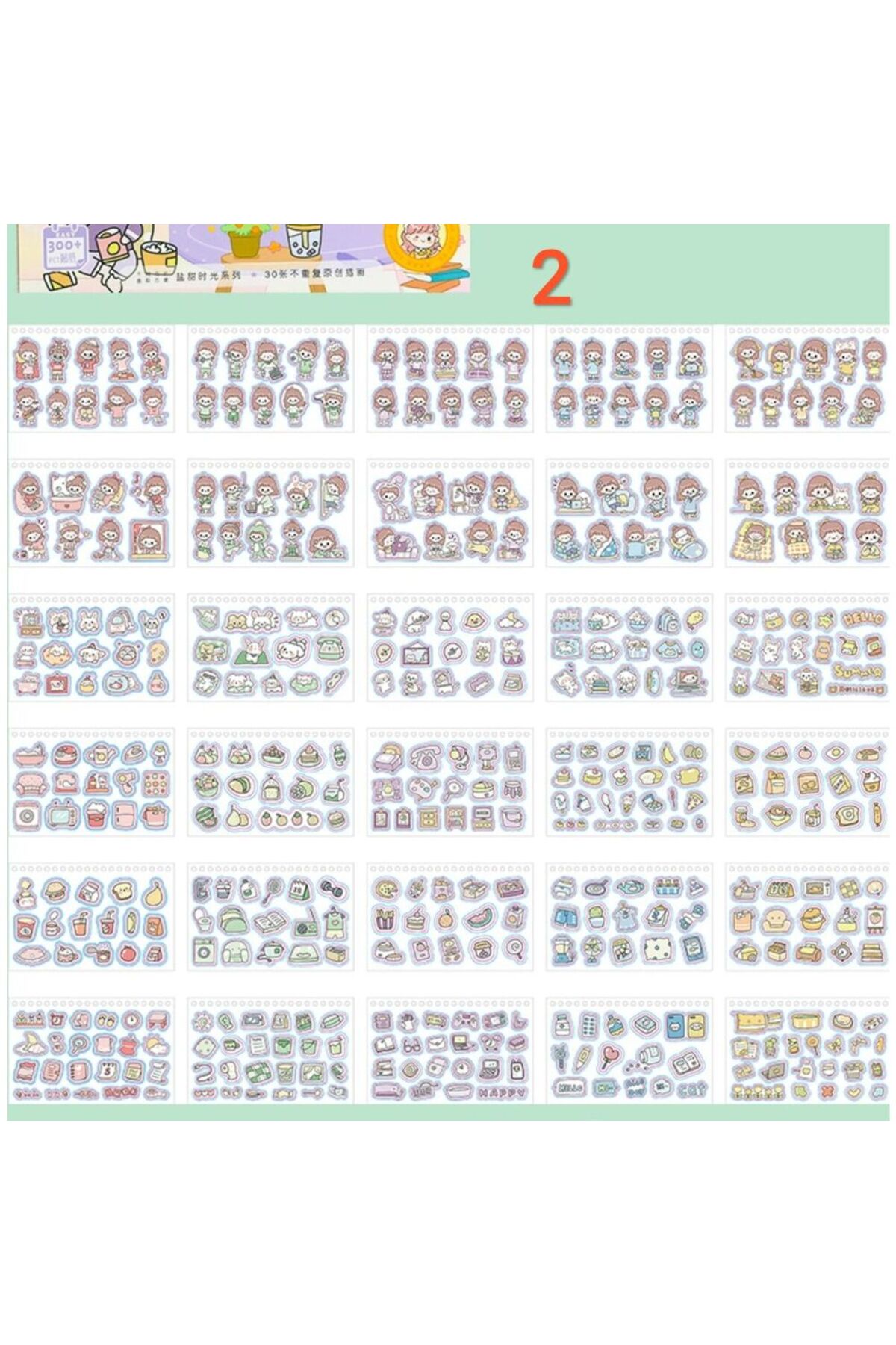 30 sayfa kawaii PET sticker kitabi 2