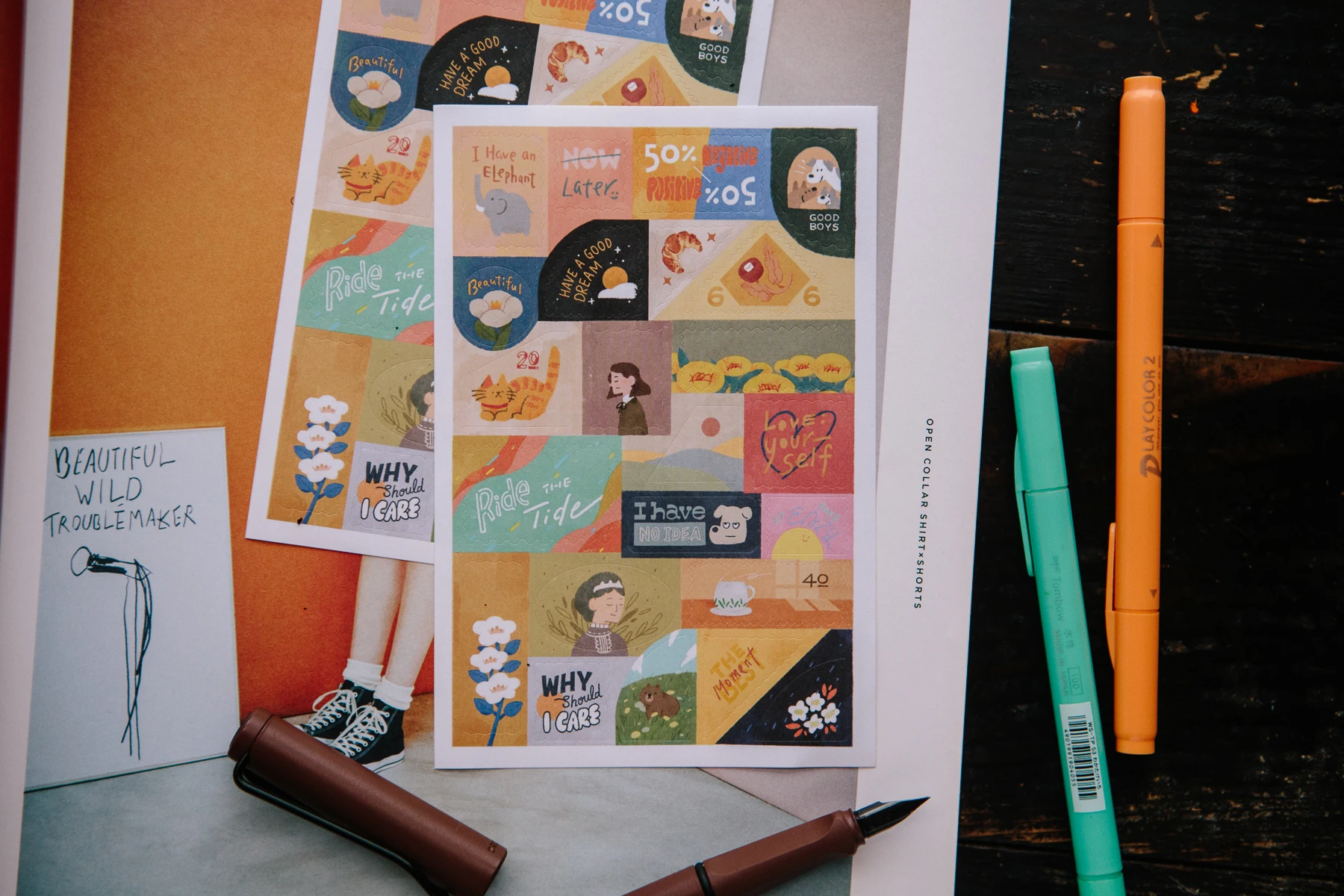 B15-Ours studio 2 sayfa pul sticker