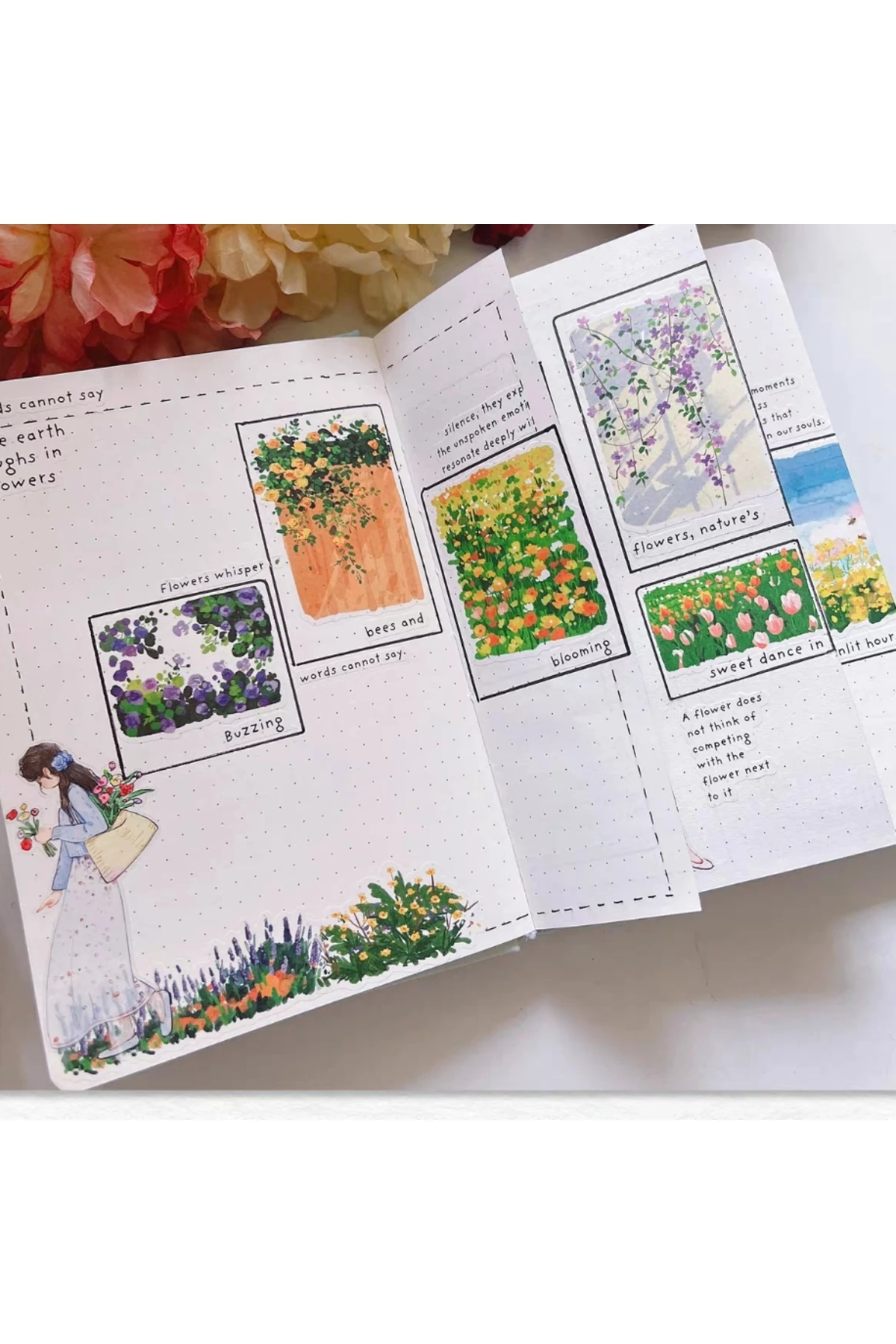 K23-3 adet 38cm kendinden kesimli cicekler washi tape