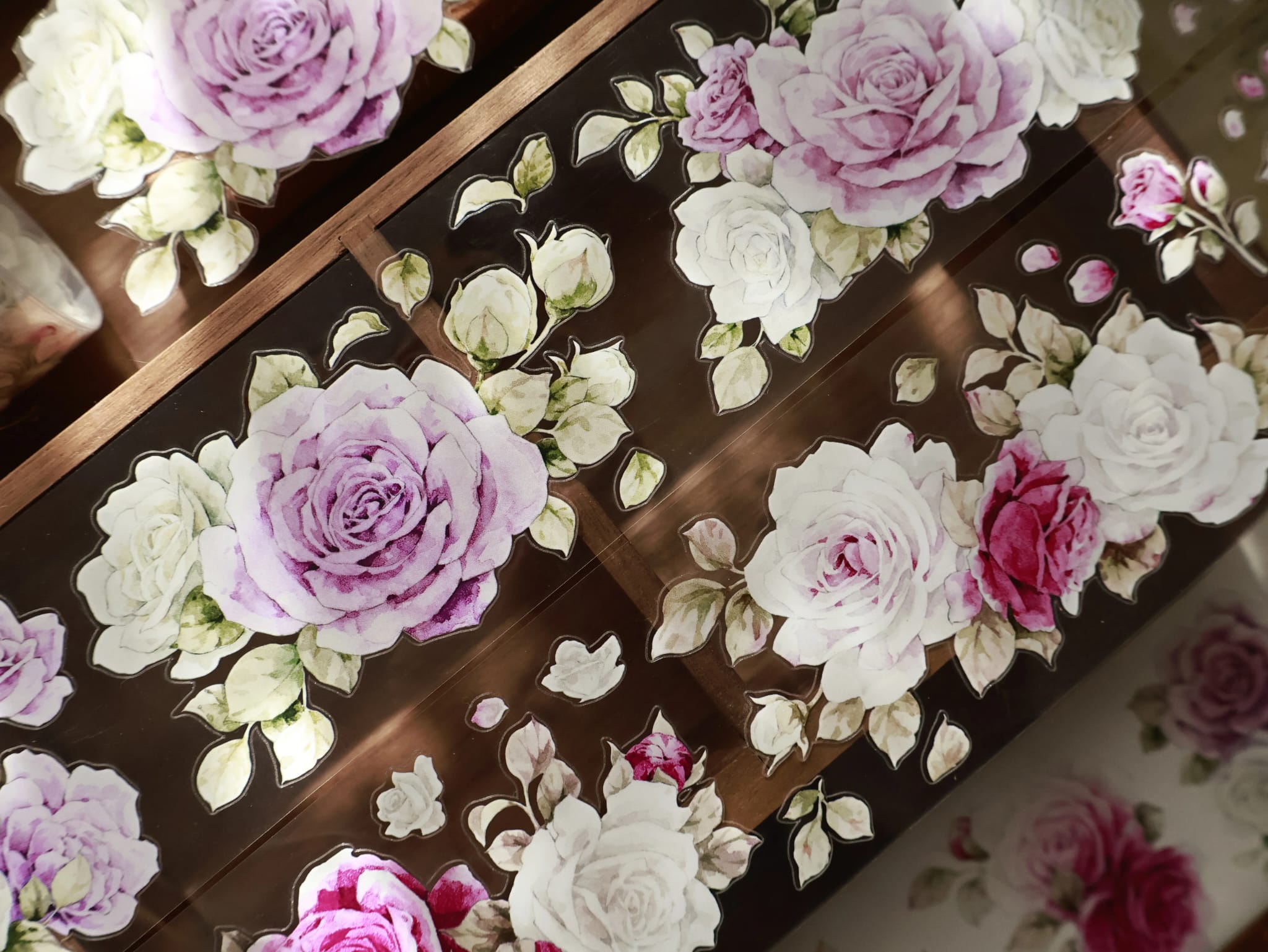 L15-YiEr 100cm mor çiçek kendinde kesimli PET Tape