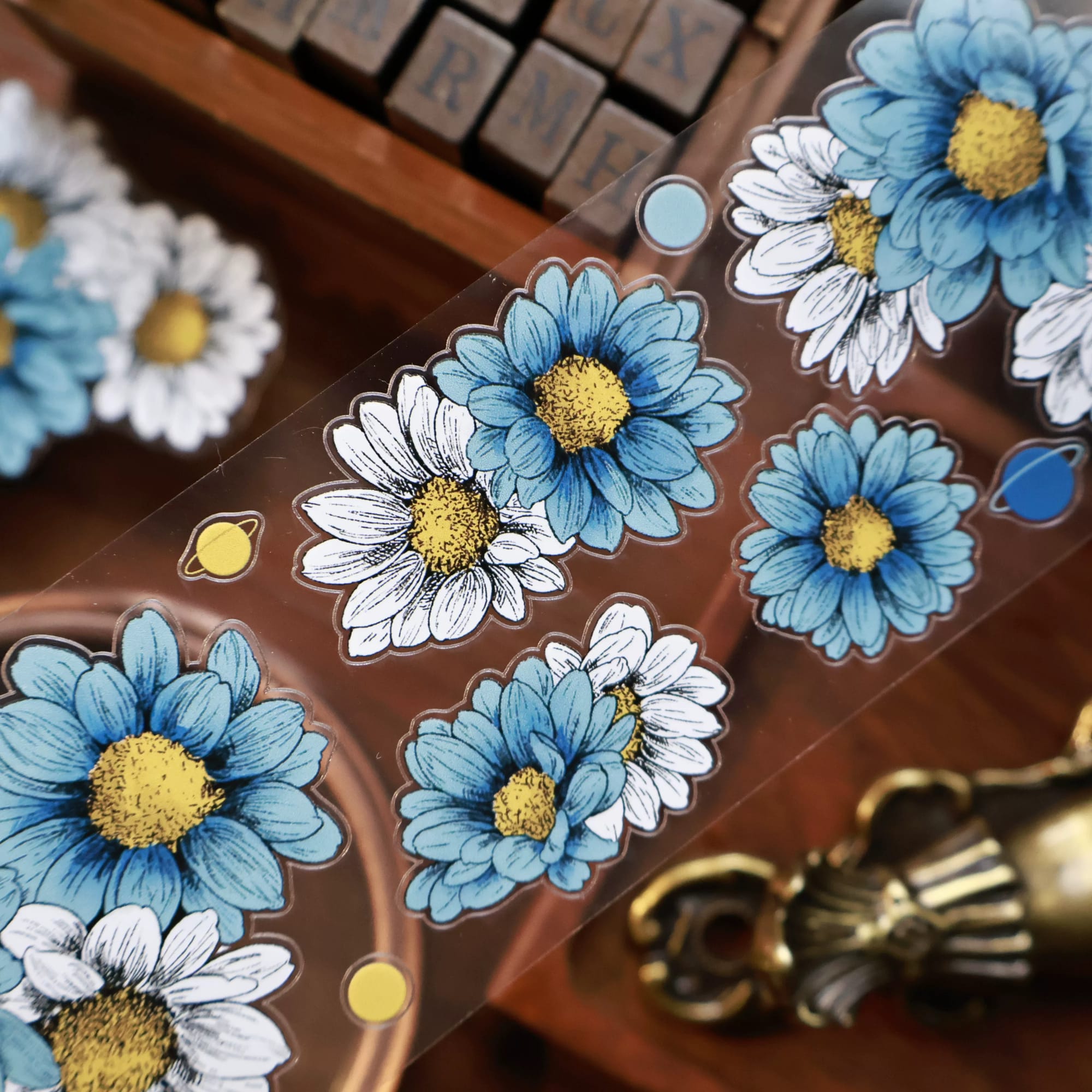 L4-YiEr 100cm mavi bahce kendinden kesimli PET Tape