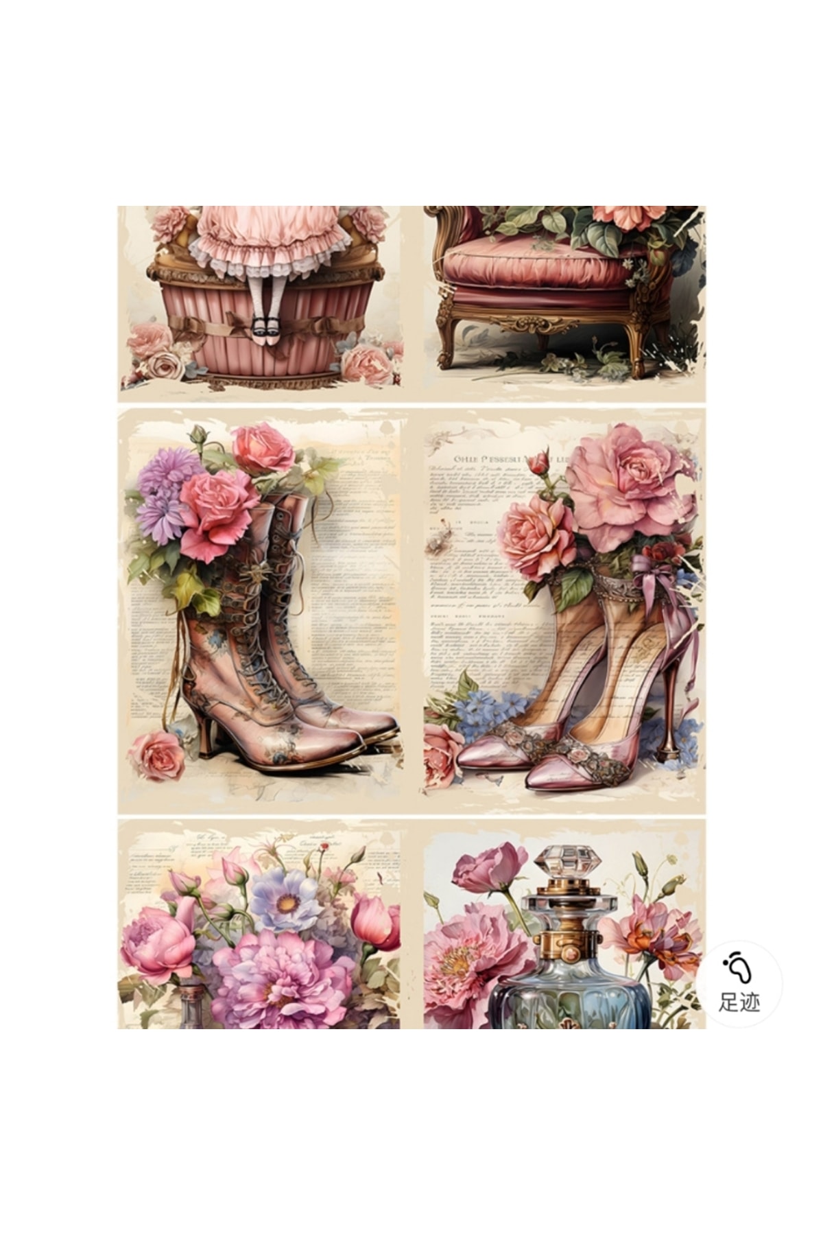E6-10 sayfa cicek zamanı scrapbook paper 54