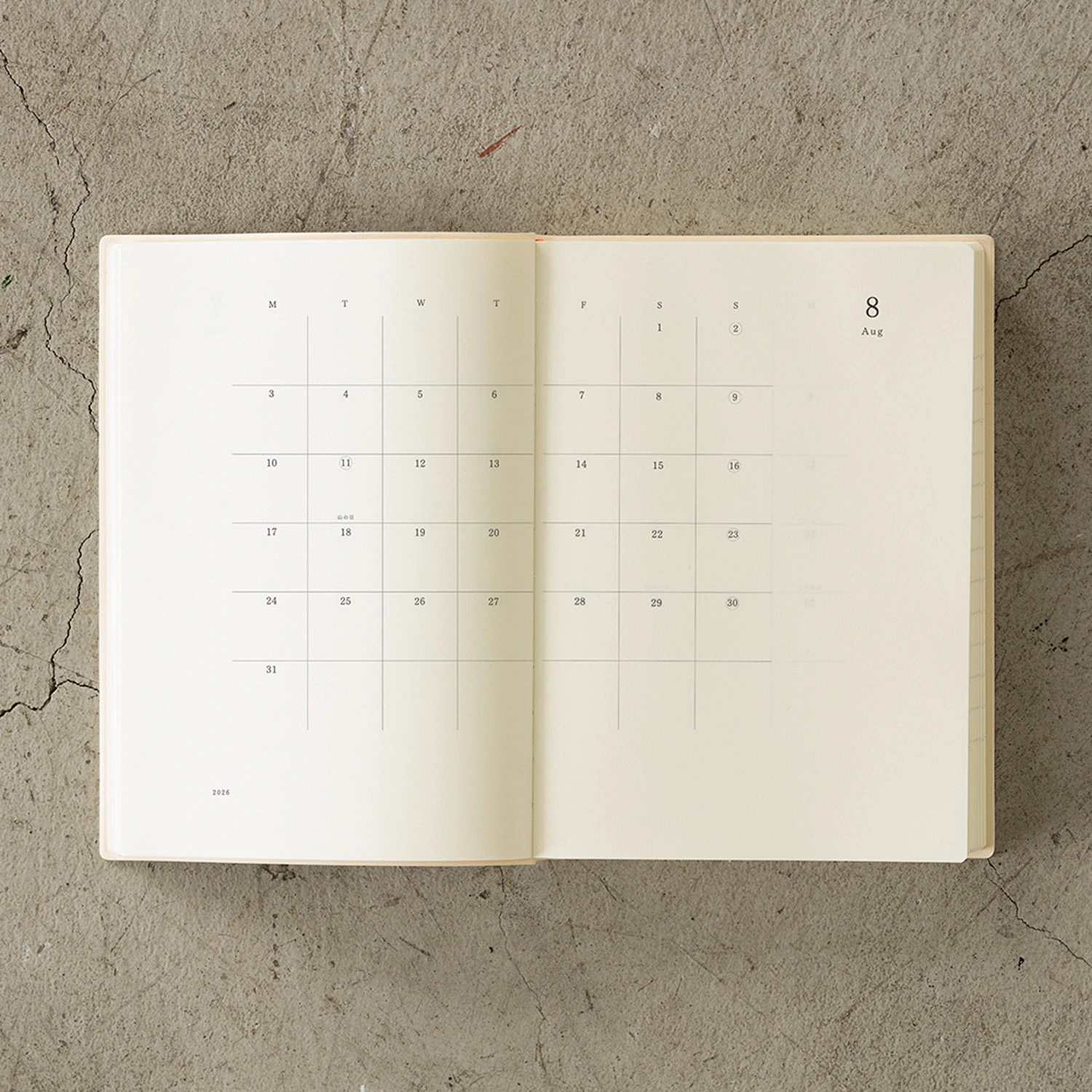 Midori MD Paper Notebook Diary 2026 Daily A6 1 day 1 page 