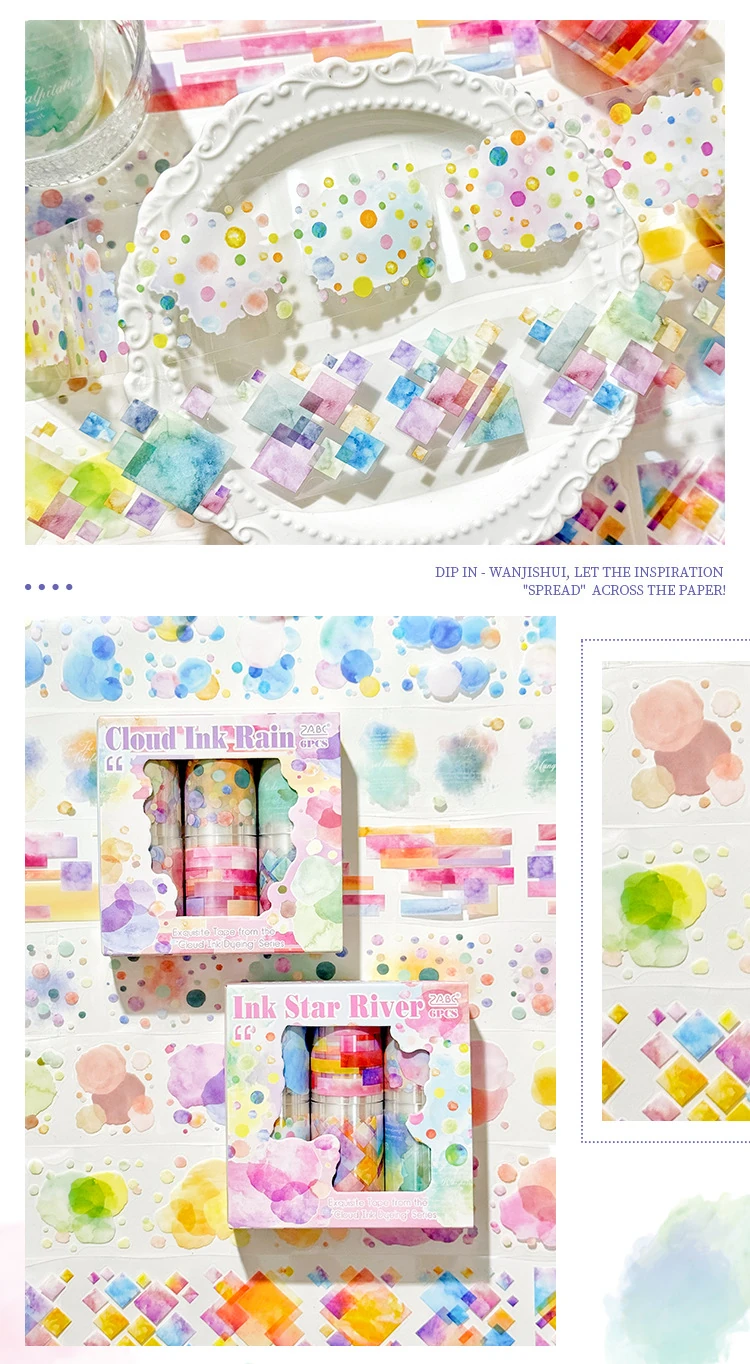 H9-2m kendinden kesimli cloud ink rain mürekkep PET Tape