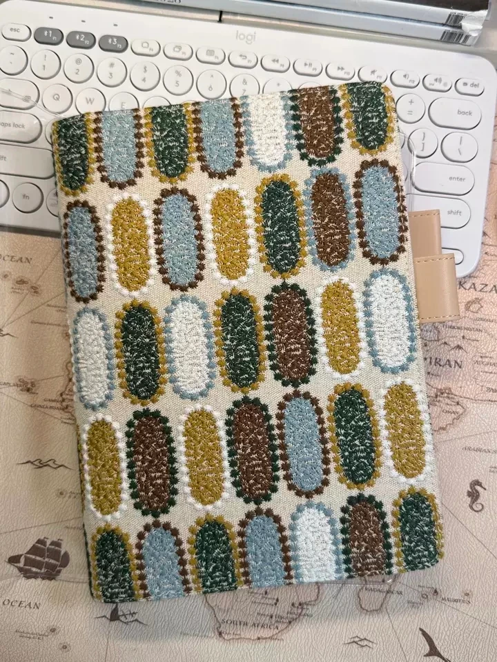 A6 kumaş kılıf (hibino Midori 1 day 1 page için) cove on cover hediye