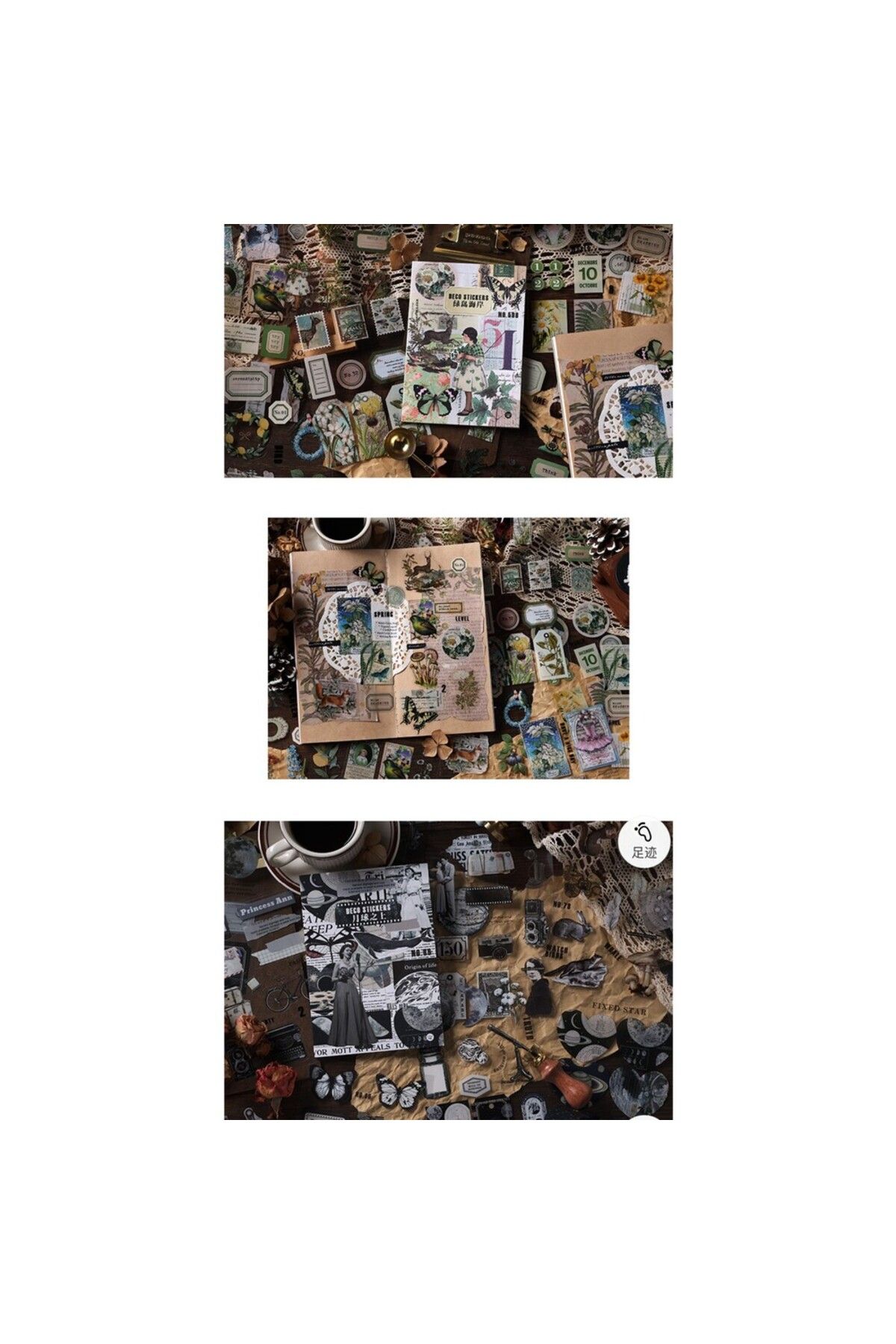 U6-20 sayfa PET sticker kitaplığı vintage kelebek pul- Renk : Kırmızı