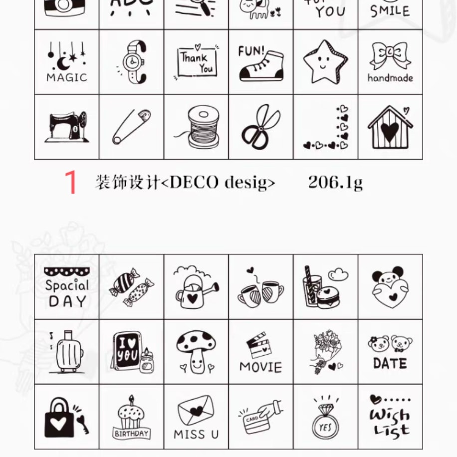 18 adet mini stamp seti