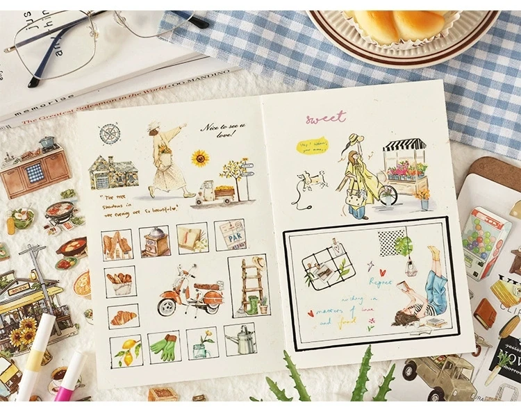 U4-20 sayfa lezzetli yemekler pet sticker kitabı 