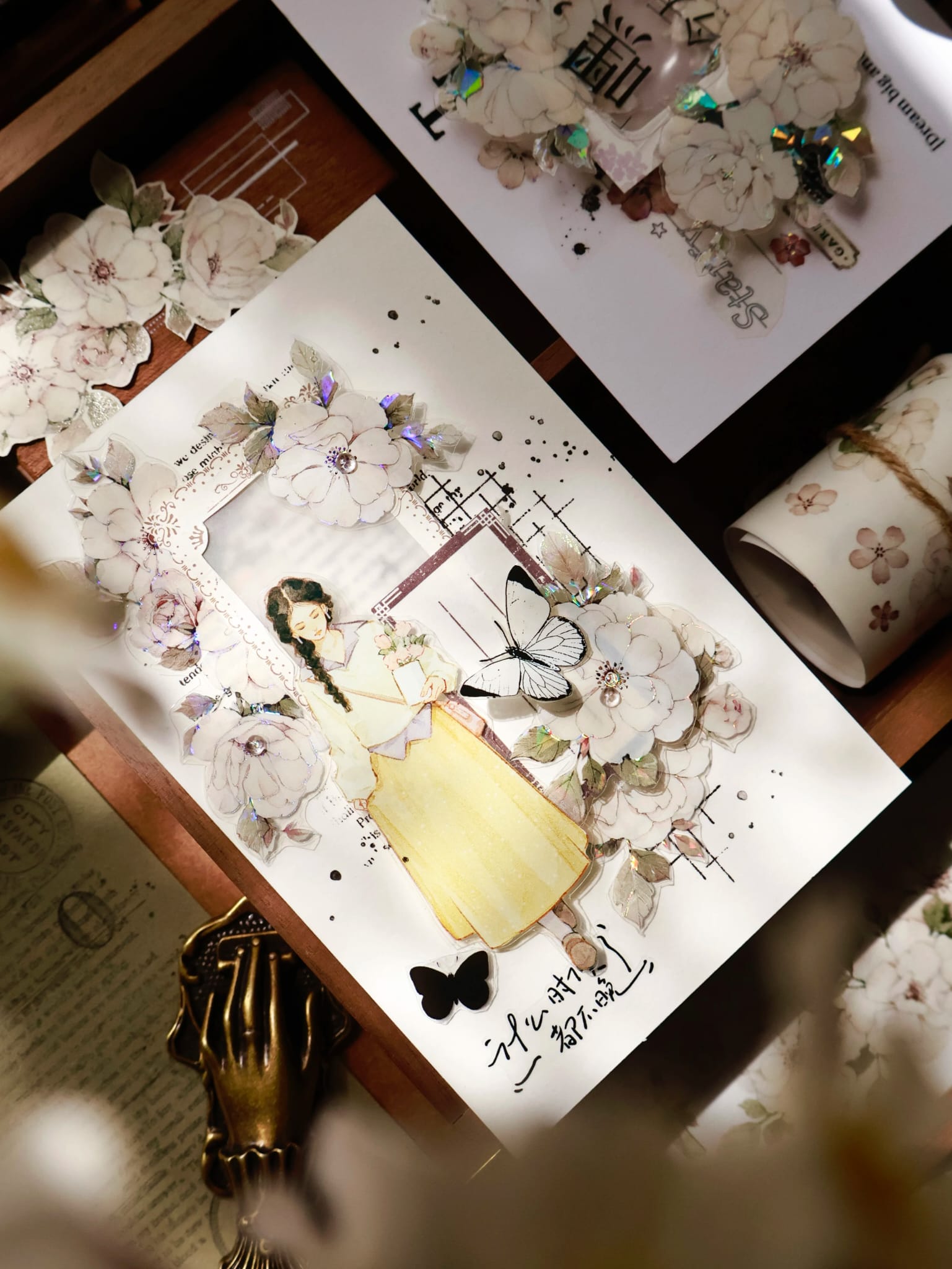 L22-YiEr 100cm ay ışığı gülü kendinden kesimli pet tape