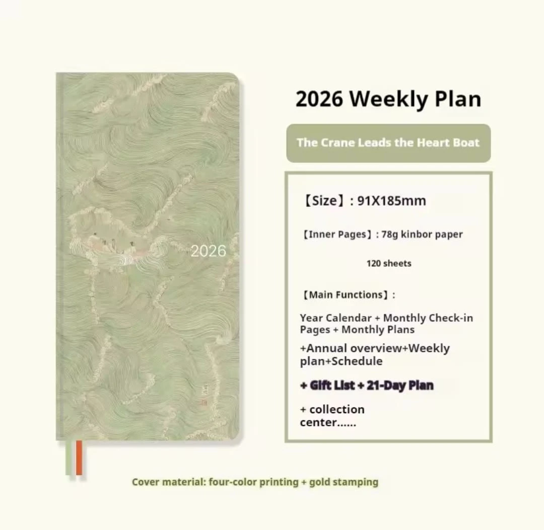 Kinbor 2026 weeks defter Yesil 