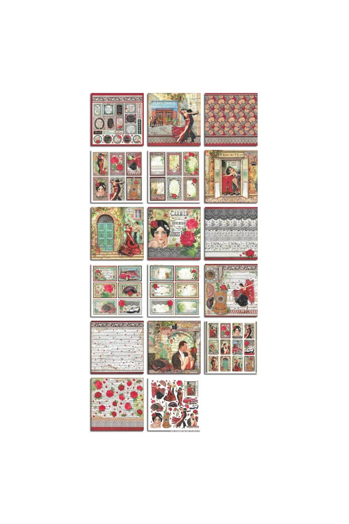 E6-17 sayfa vintage scrapbook kâğıt 36