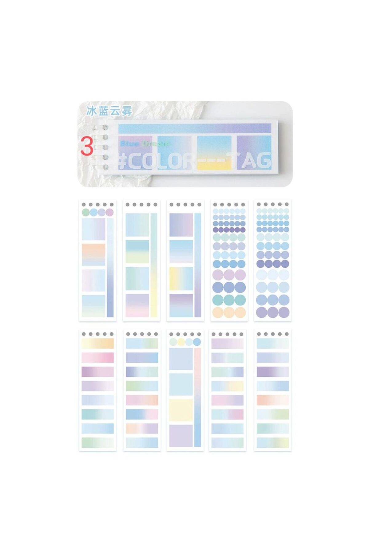 W2-20 sayfa tag washi sticker kitabi - Numara : 1