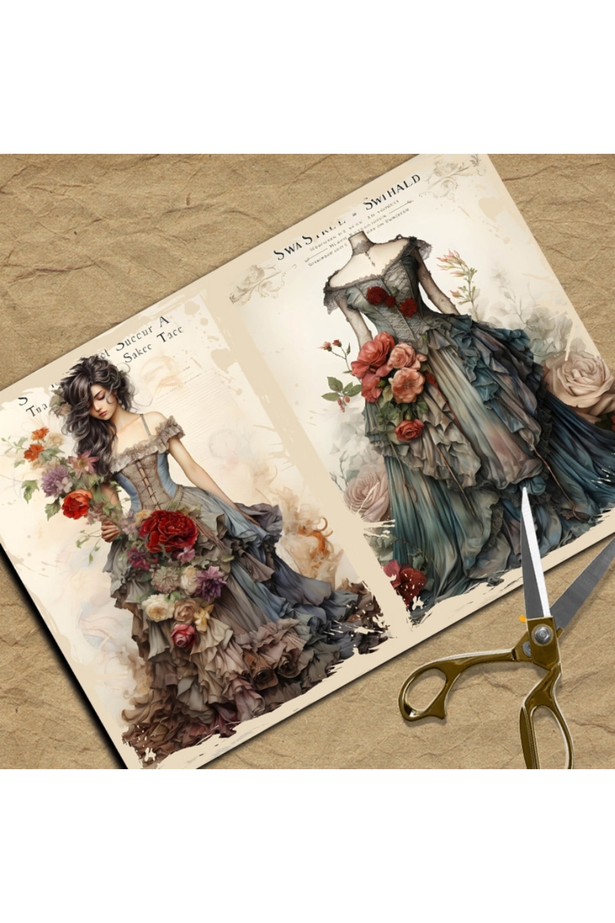 E6-10 sayfa cicek zamanı scrapbook paper 54