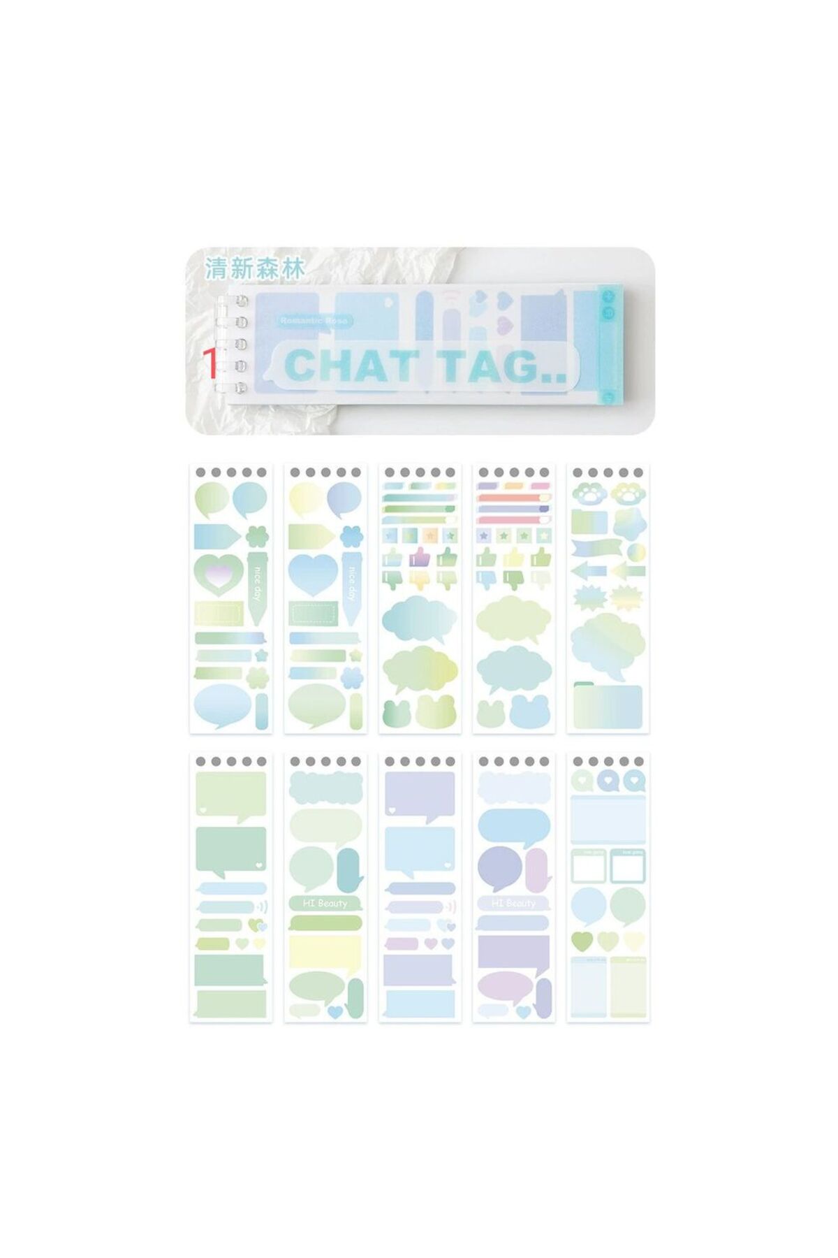 W2-20 sayfa tag washi sticker kitabi - Numara : 1