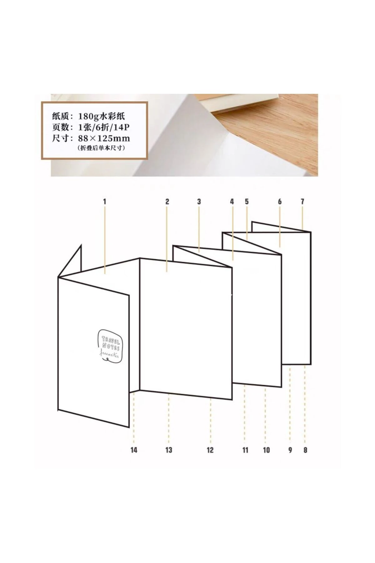 S16-TN standart boy açabilir/Akordeon defter Refil (beyaz Boş sayfa)