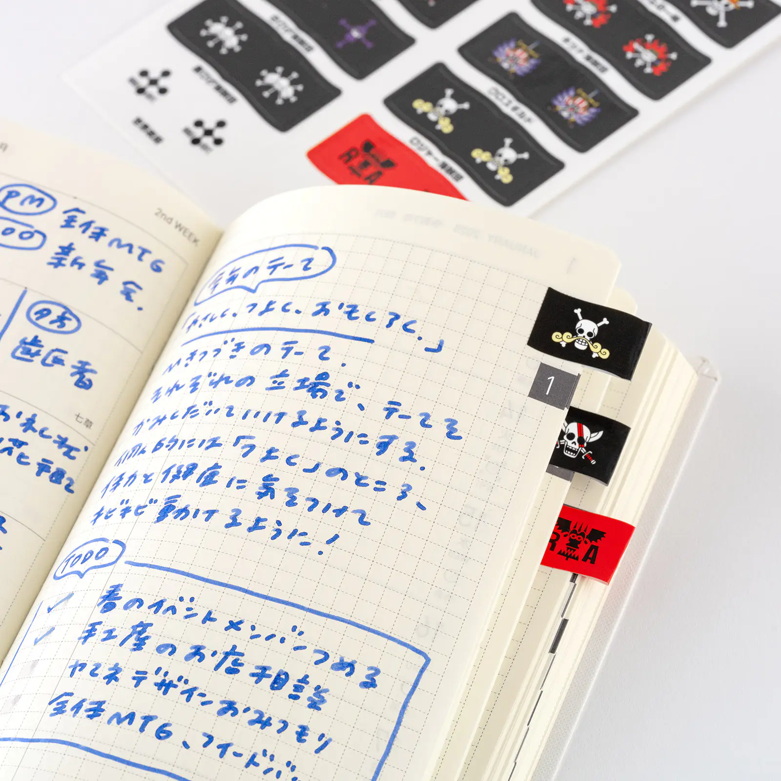 A24-Hobonichi x one piece 3 adet dizin sticker 