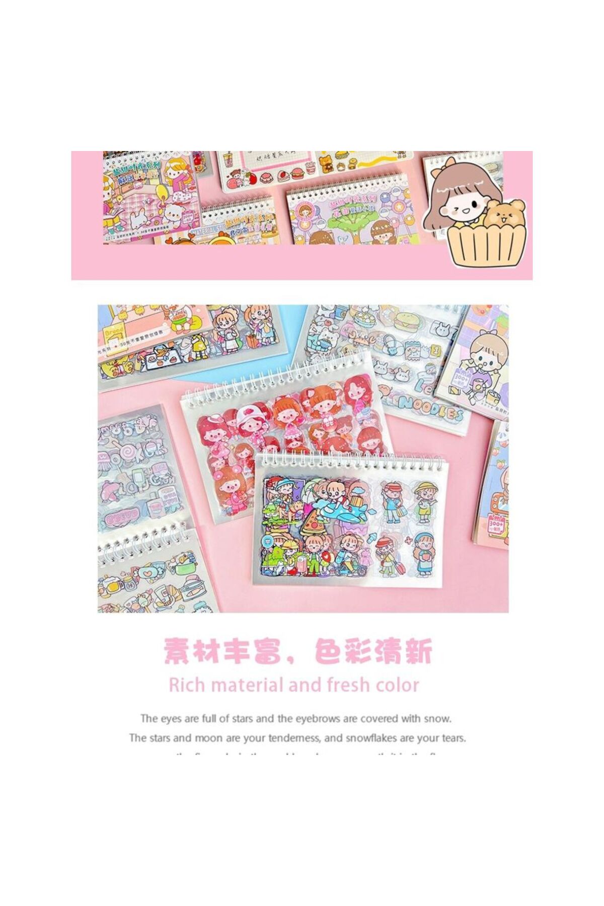 30 sayfa kawaii PET sticker kitabi 4