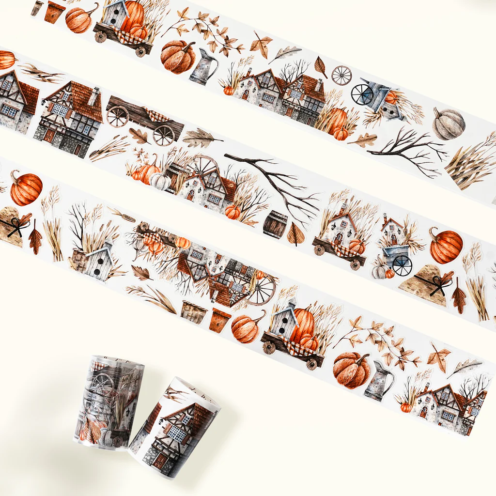 K8-100cm Autumn Homestead kendinden kesimli PET Tape 