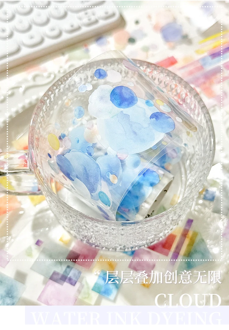 H9-2m kendinden kesimli cloud ink rain mürekkep PET Tape