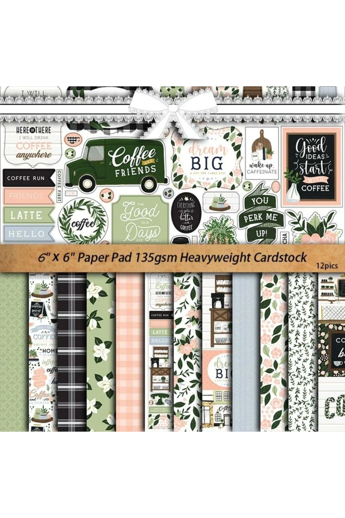 E5-Fırsat urun 12 sayfa kahve temali scrapbook kağıt 8