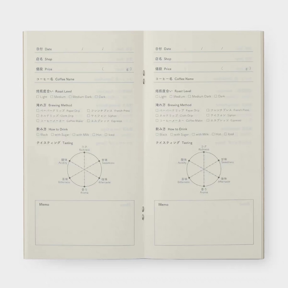 TN coffe tasting notebook standart refill