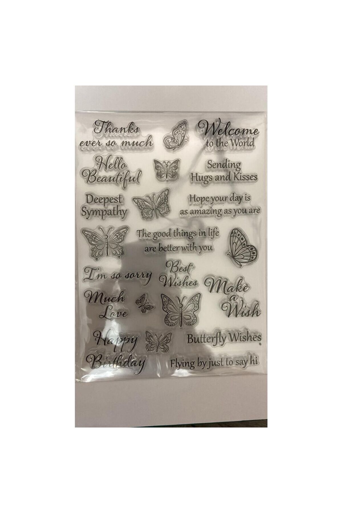 silikon stamp 63 güzel sözler ve kelebekler