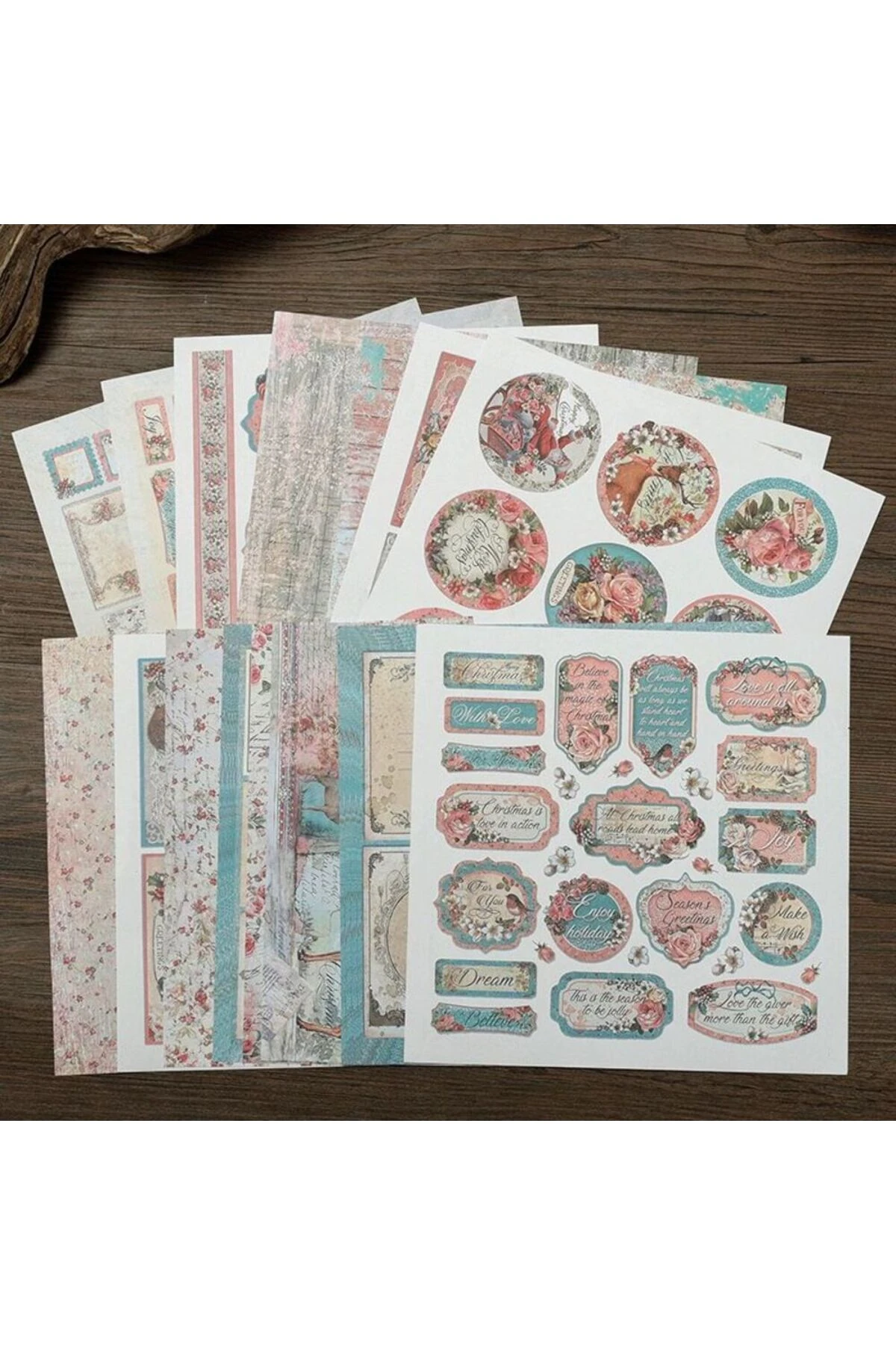 E5-15 sayfa yıl başı temalı scrapbook kâğıt 16