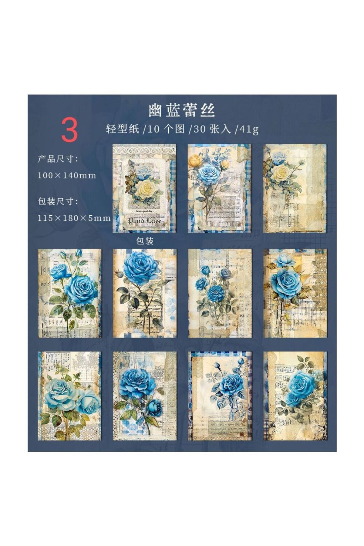 U4-30 sayfa scrapbook kağıdı - Numara : 3