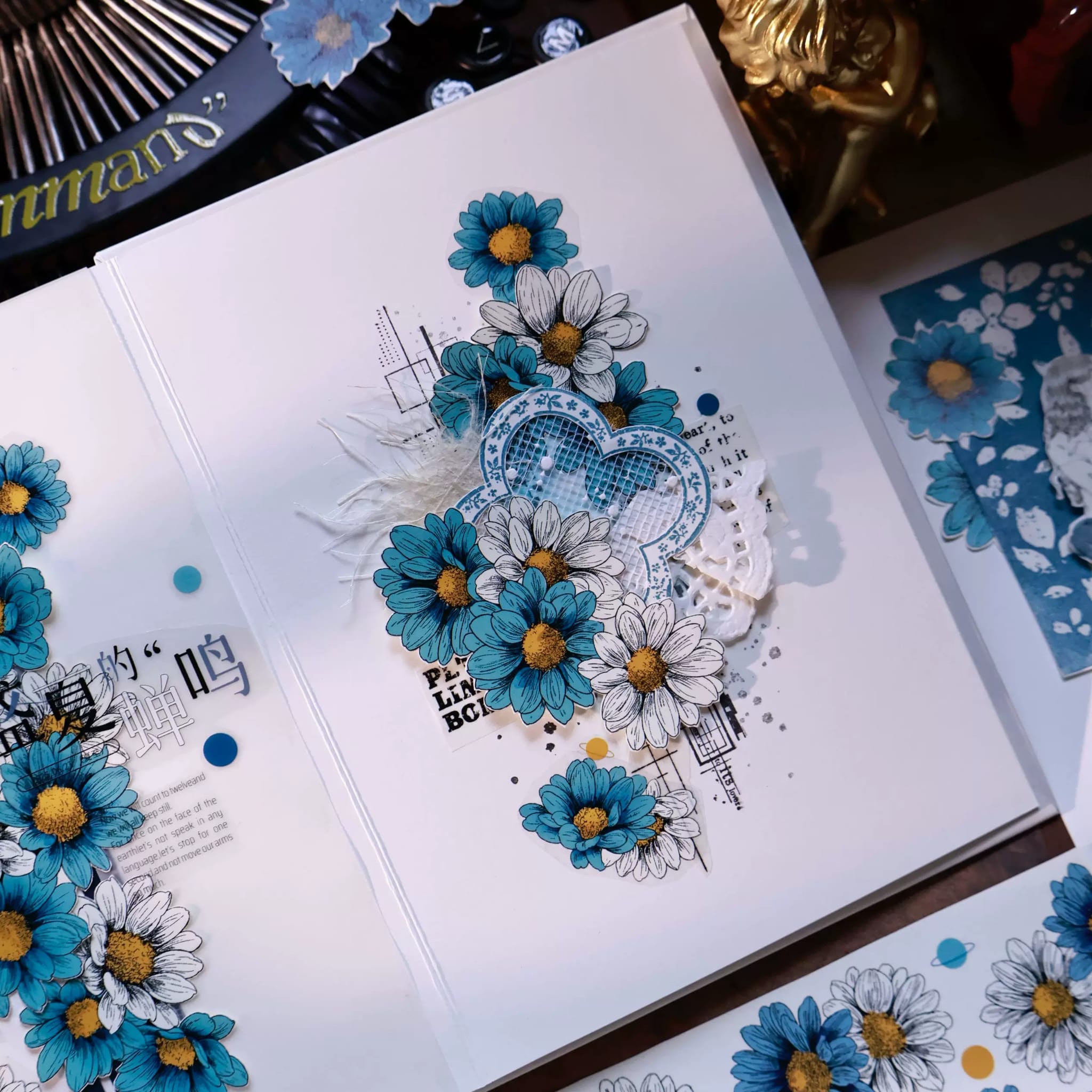 L4-YiEr 100cm mavi bahce kendinden kesimli PET Tape