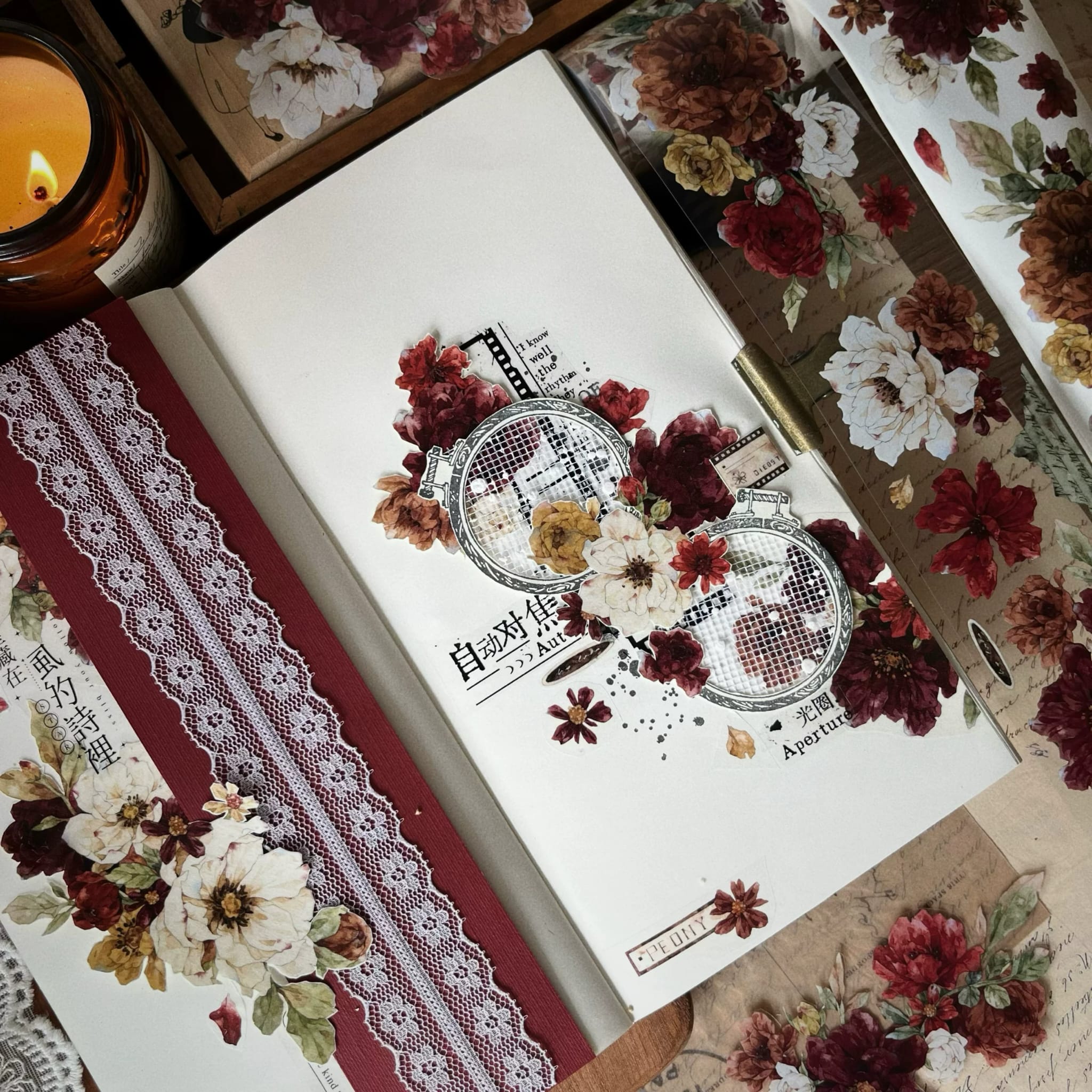 L2-YiEr 100cm kirmizi cicek PET Tape