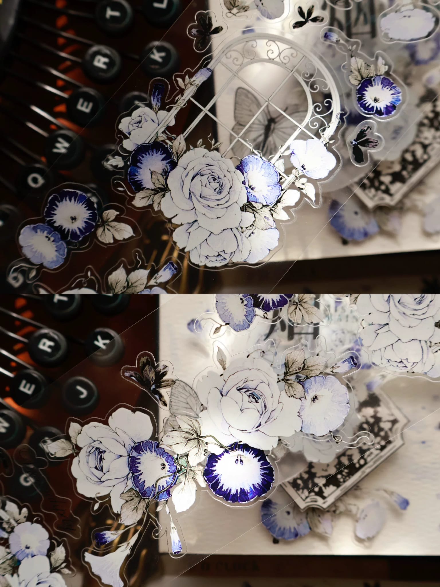 L11-YiEr 120cm mavi sabah sefası ve gül kendinden kesimli PET Tape