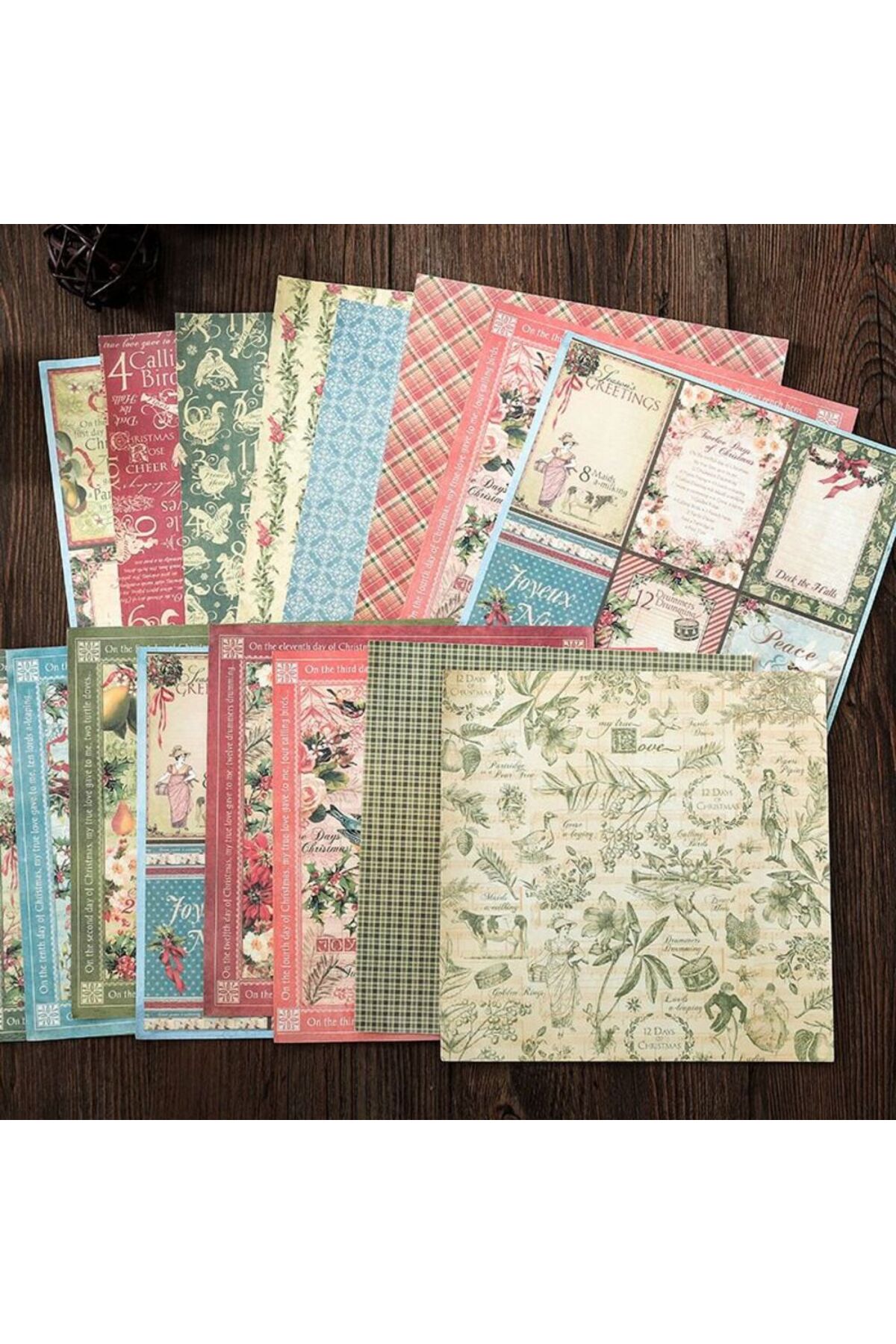 E5-20 sayfa yıl başı temalı scrapbook kâğıt 15