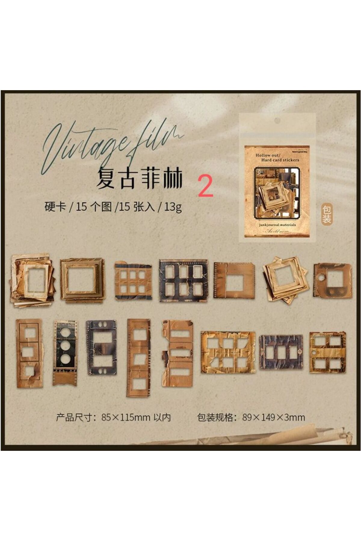 W6-15 adet film die cut sticker - Numara : 2