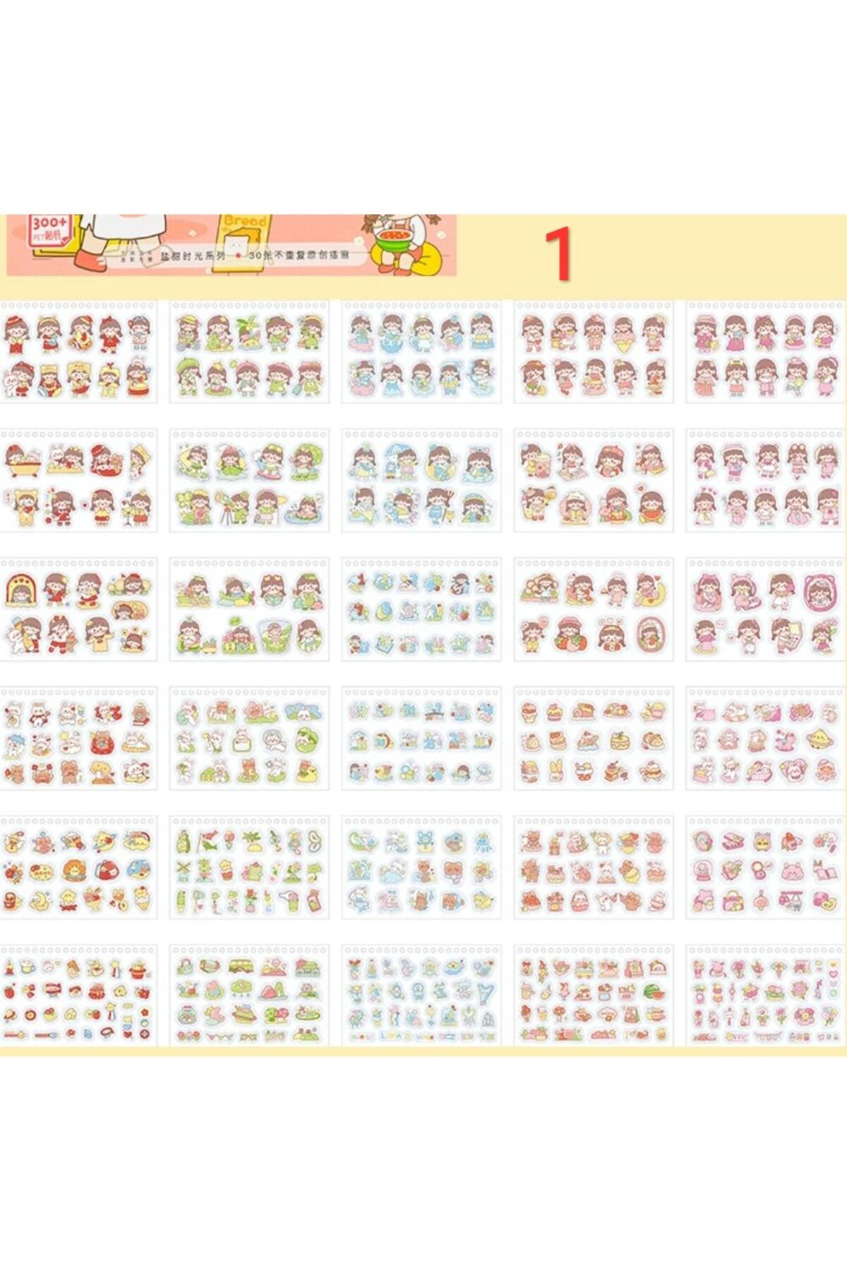 30 sayfa kawaii PET sticker kitabi 1