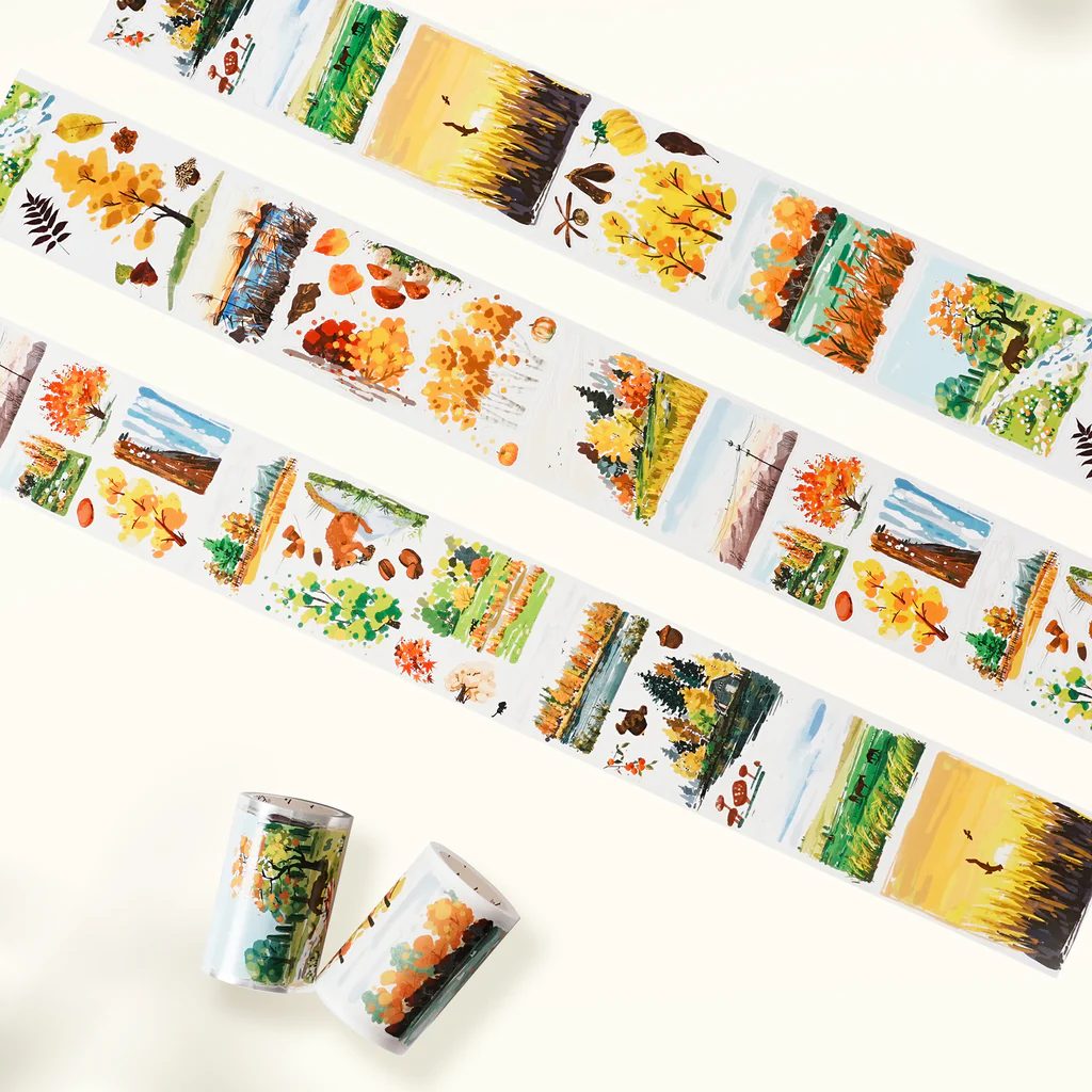 K25-100cm kendinden kesimli Amber Leaves PET Tape 